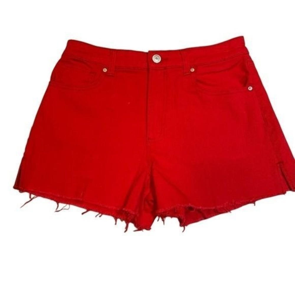 NWOT No Boundaries Women Red Denim Jean Cut Off Shorts Size 11 or Medium